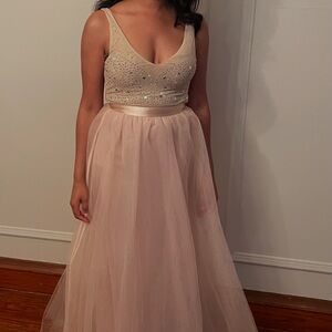 Elegant Cream Evening Gown